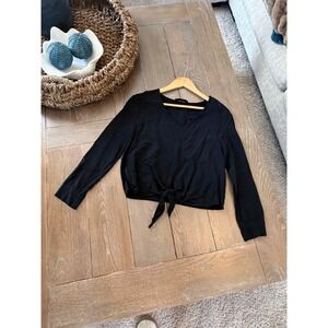 Jenni Kayne Tie Front Top Womens Black XS